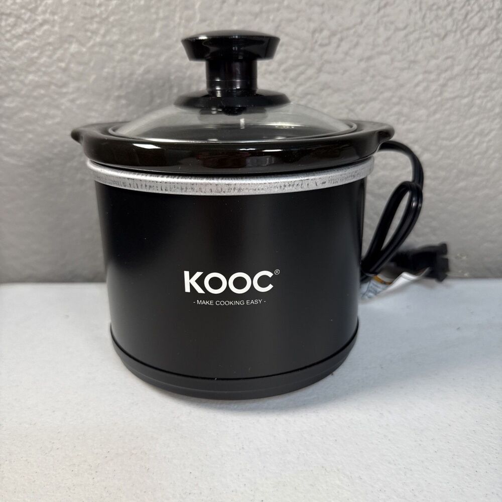 KOOC Small Slow Cooker, 0.65 Quart Black